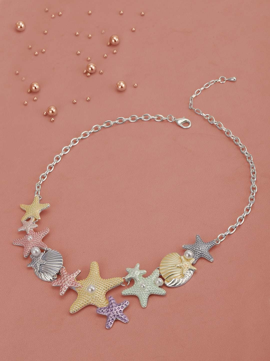 

Carlton London Silver-Plated Enamelled Necklace, Multi