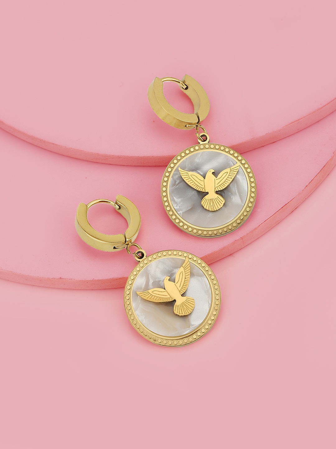 

Carlton London Gold-Plated Circular Hoop Earrings