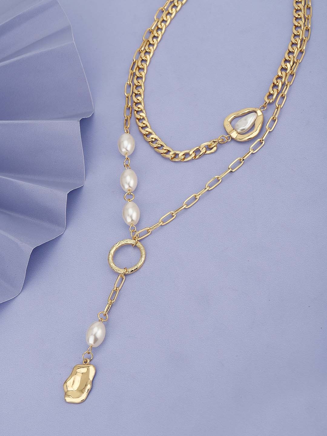 

Carlton London Gold-Plated Pearls-Studded Necklace