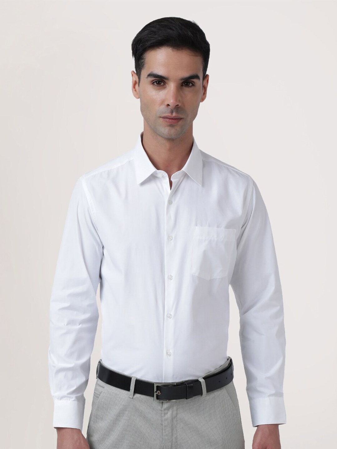 

IVOC Slim Fit Spread Collar Formal Shirt, White