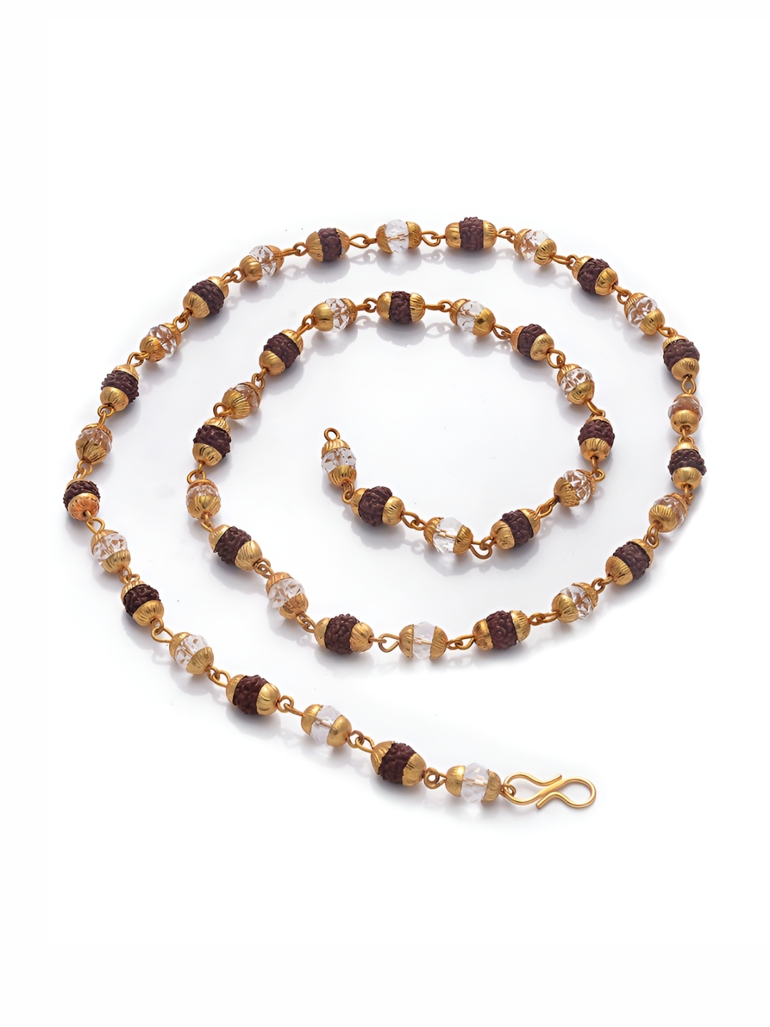 

Pray Everyday Beaded Rudraksha & Sphatik Mala, Brown