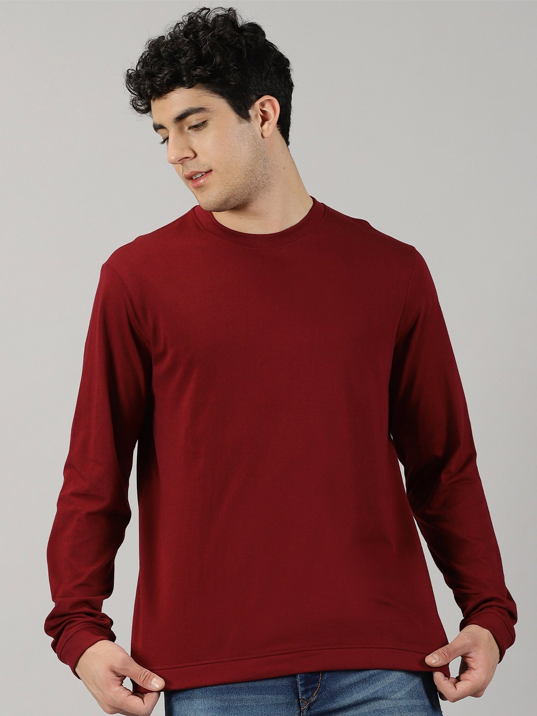 

THE HOLLANDER Round Neck Cotton T-shirt, Red