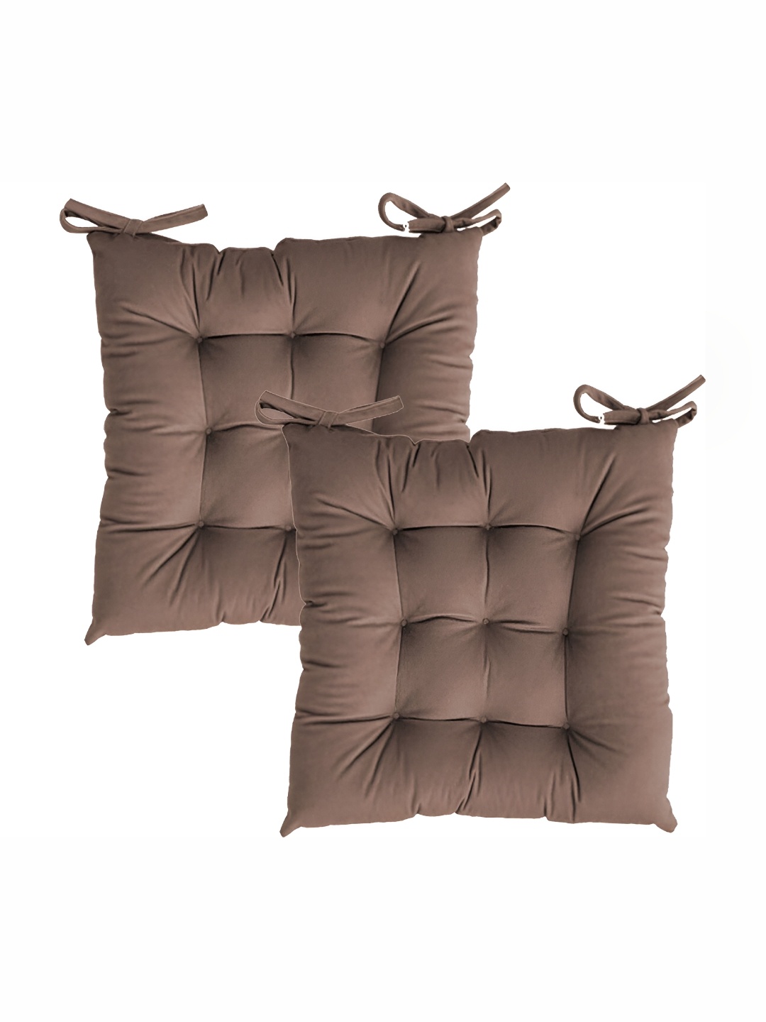 

LINENOVATION 2 Pieces Brown Microfiber Chair Pads