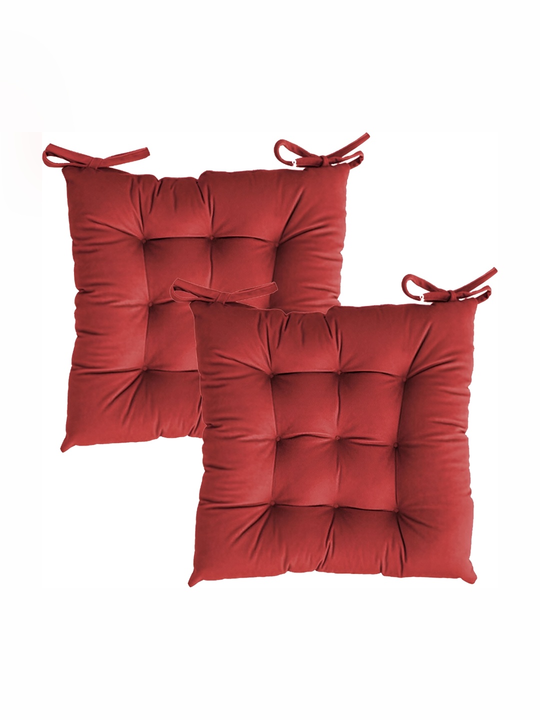 

LINENOVATION 2 Pieces Red Microfiber Cotton Comfortable Chair Pads
