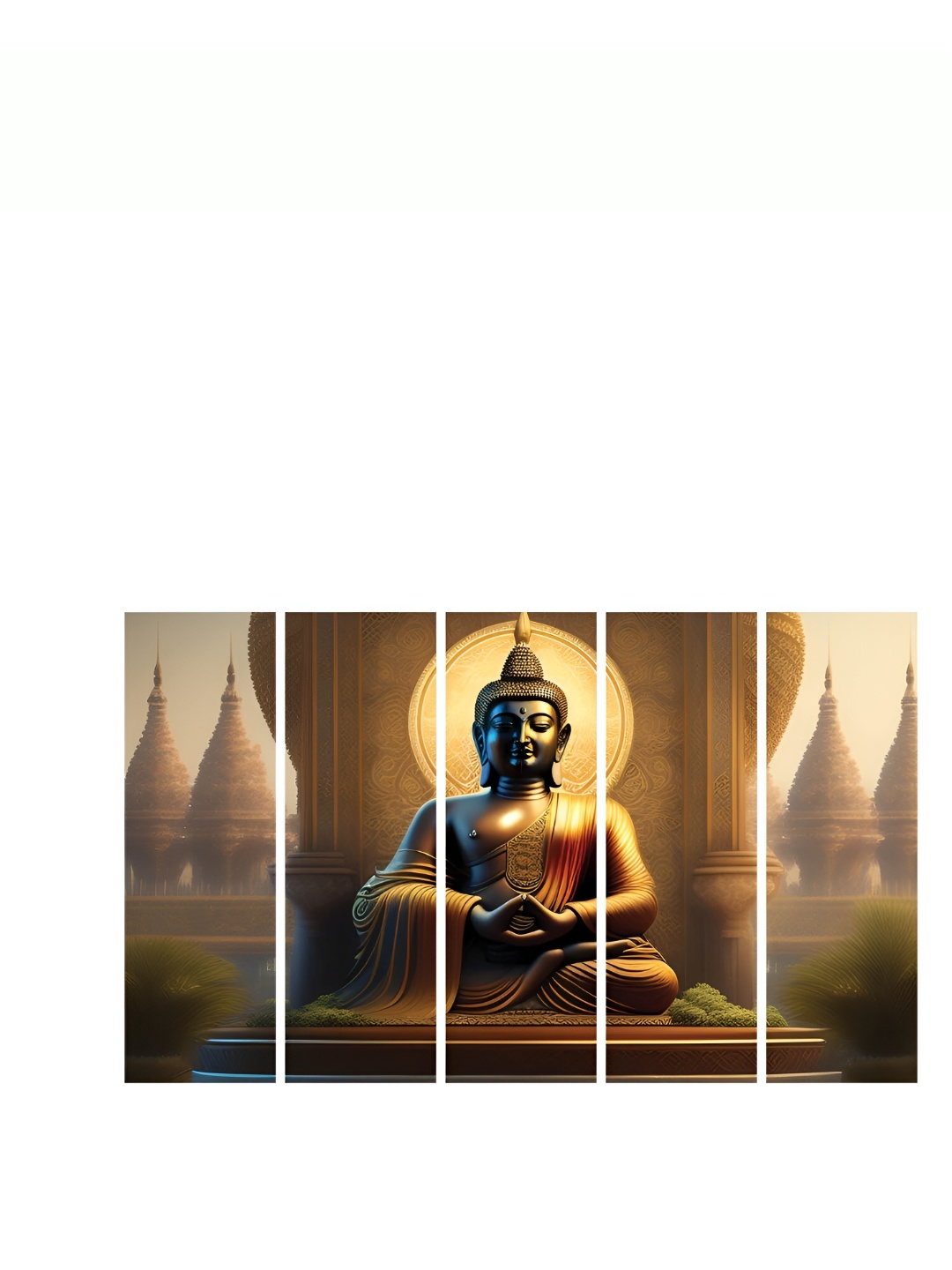 

HOOMDECO Gold Toned 5 Pieces Religious Paintings Wall Art