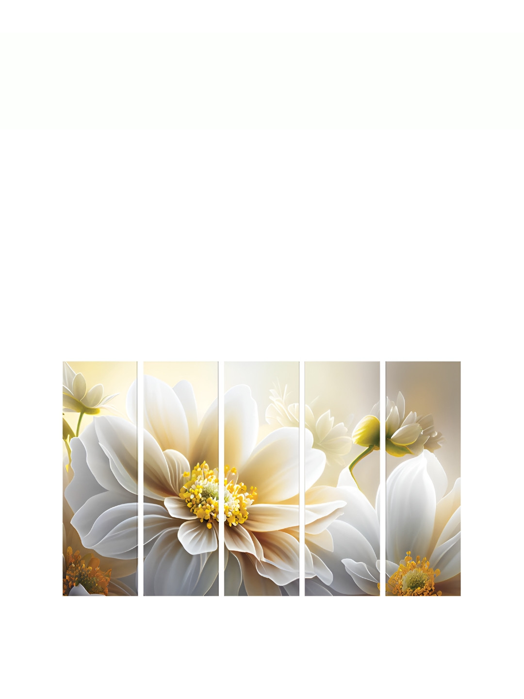 

HOOMDECO White & Beige 5 Pieces Floral & Botanical Paintings Wall Art