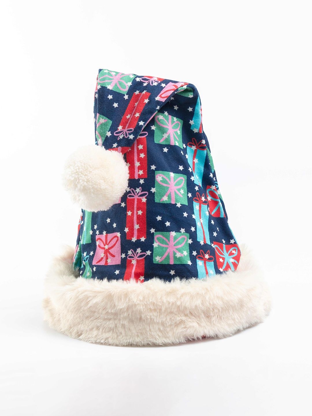 

JusCubs Boys Printed Christmas Cotton Beanie Cap, Navy blue