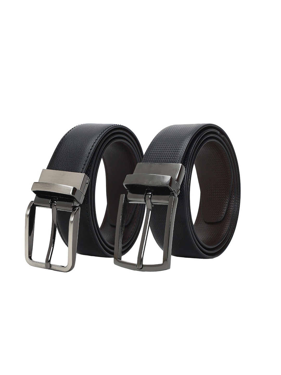 

CRUSSET Men Pack Of 2 Reversible Formal Belt, Black