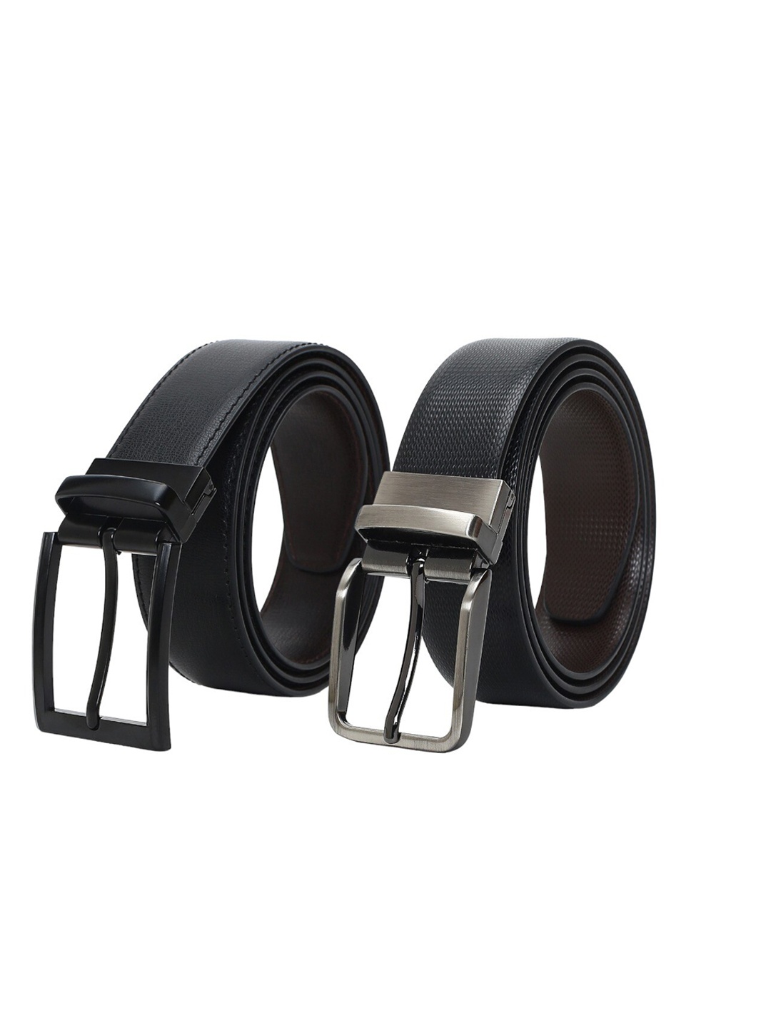 

CRUSSET Set Of 2 Textured Reversible Formal Belt, Black