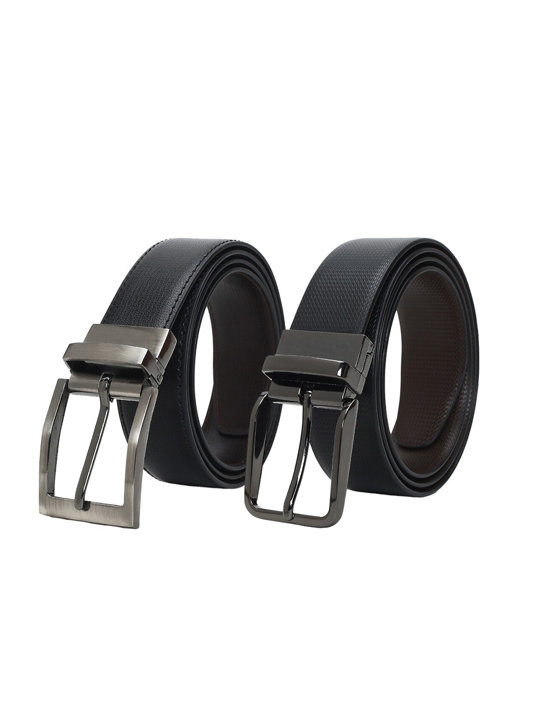 

CRUSSET Men Pack Of 2 Reversible Formal Belt, Black