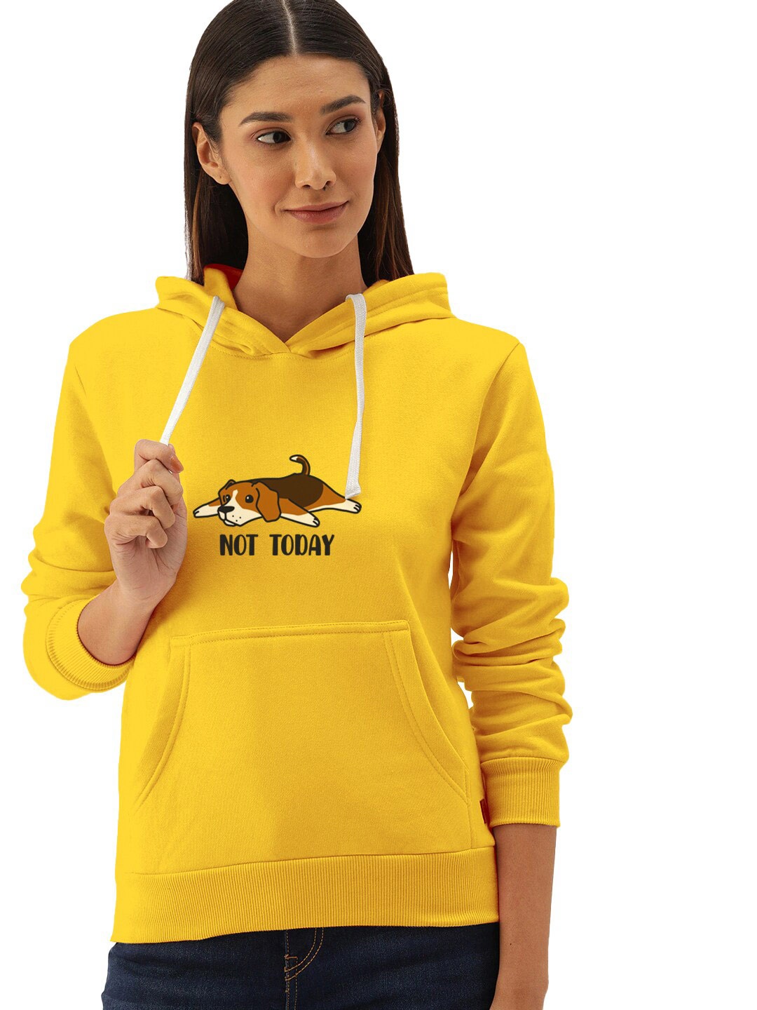 

BAESD Graphic Printed Hooded Cotton Pullover Sweatshirt, Yellow