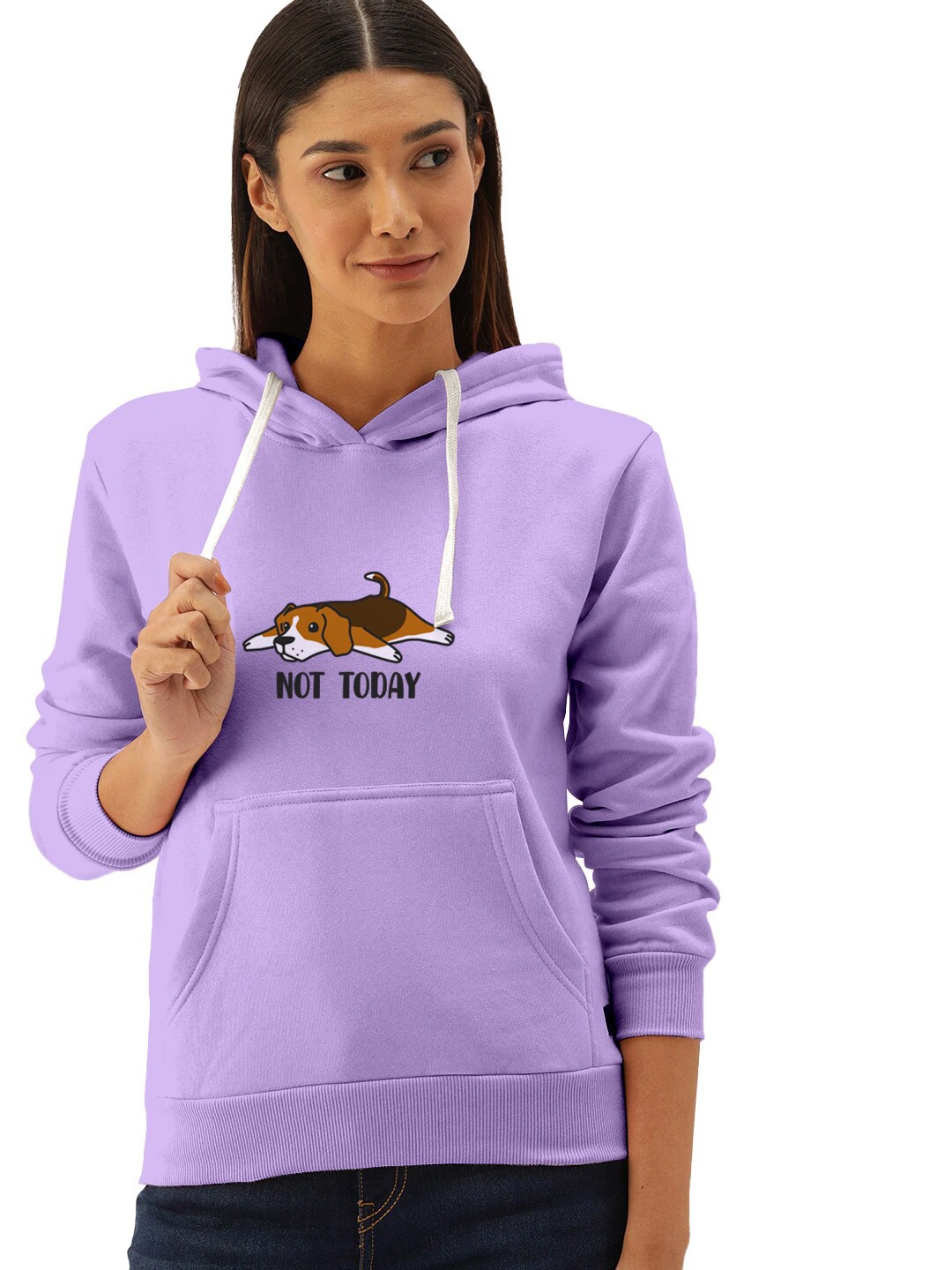 

BAESD Graphic Printed Hooded Cotton Pullover Sweatshirt, Lavender
