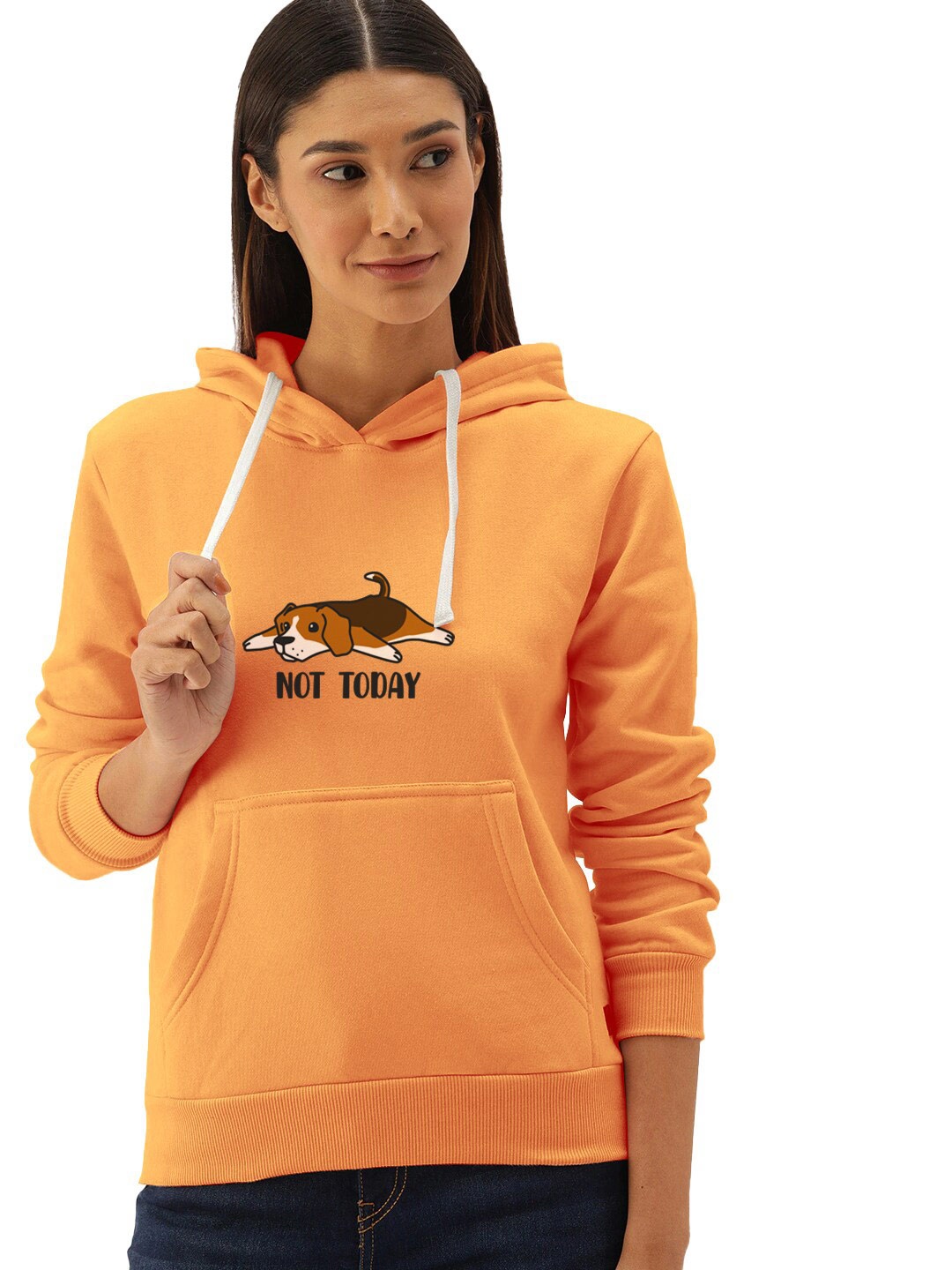 

BAESD Graphic Printed Hooded Cotton Pullover Sweatshirt, Orange