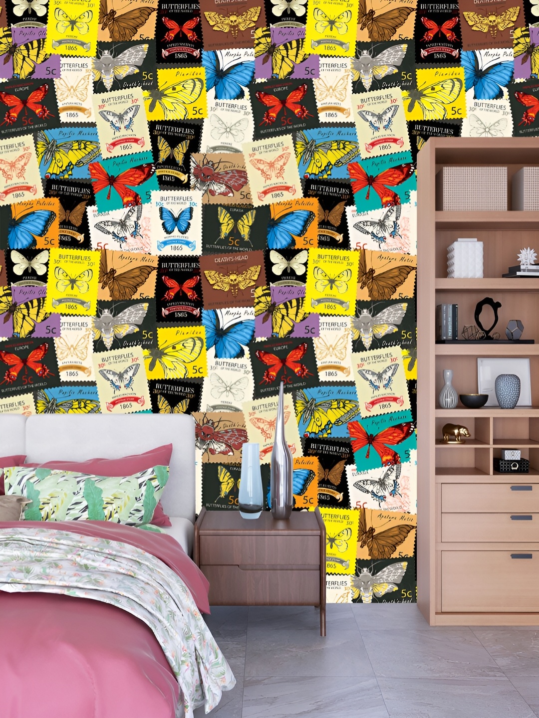

DWELLSINDIA Brown & Yellow Butterfly Printed Waterproof Wall Sticker