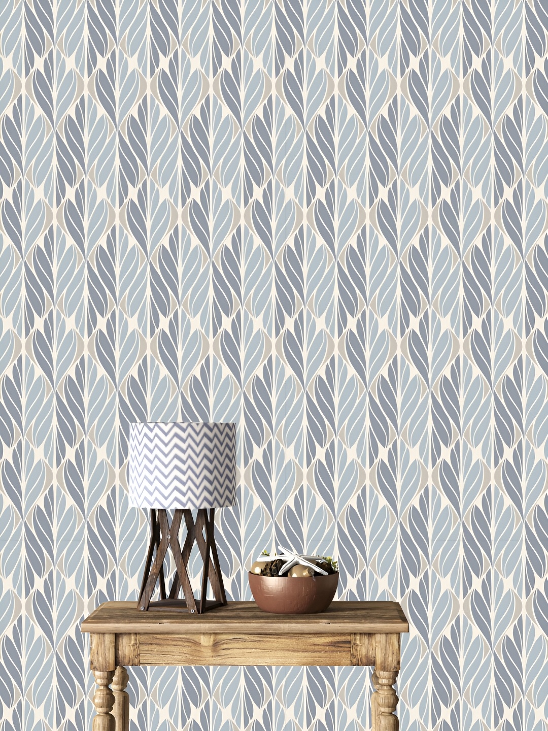 

DWELLSINDIA Blue & Grey Abstract Printed Waterproof Wall Sticker