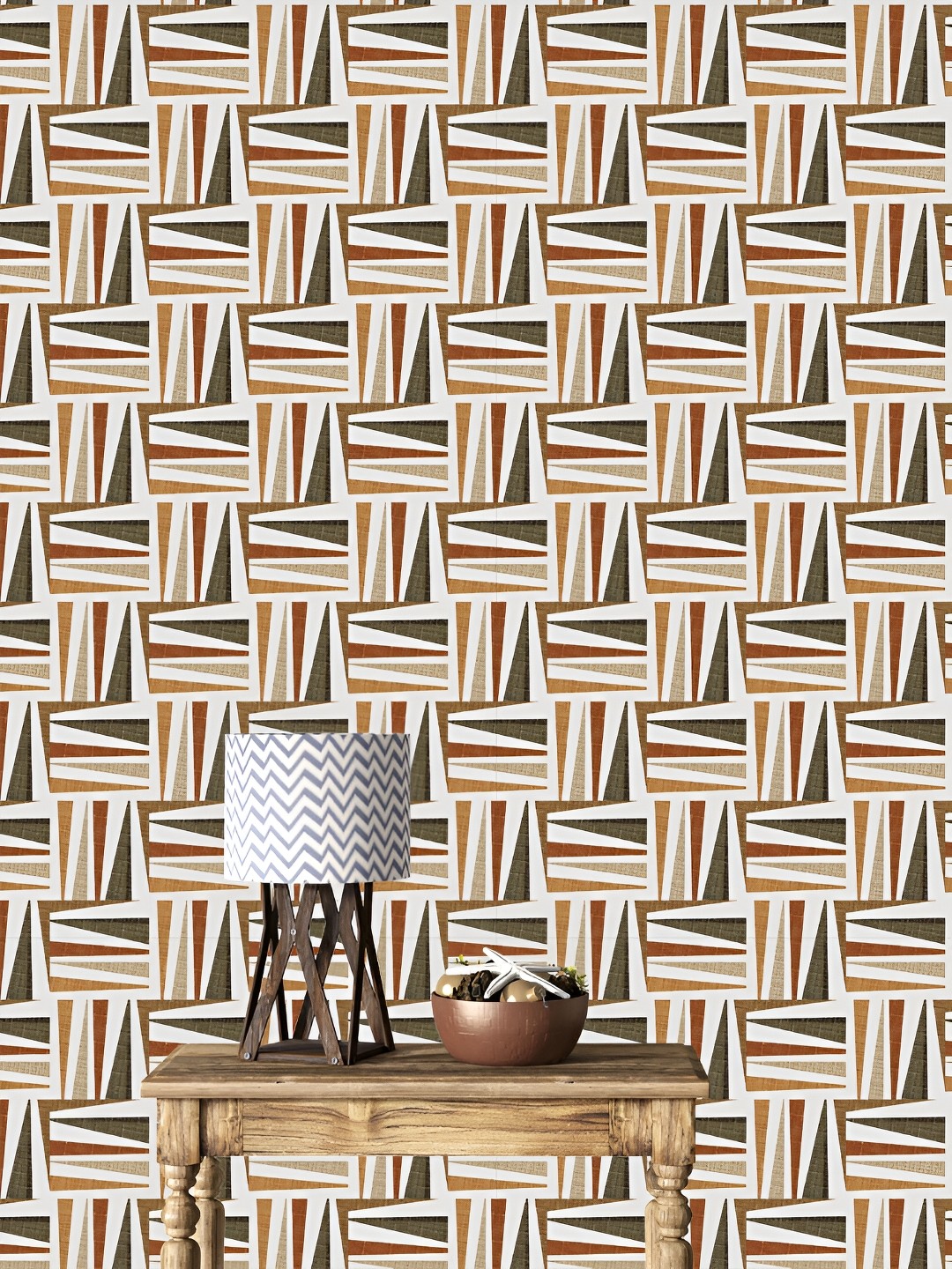 

DWELLSINDIA Brown & Black Abstract Printed Waterproof Wall Sticker, White