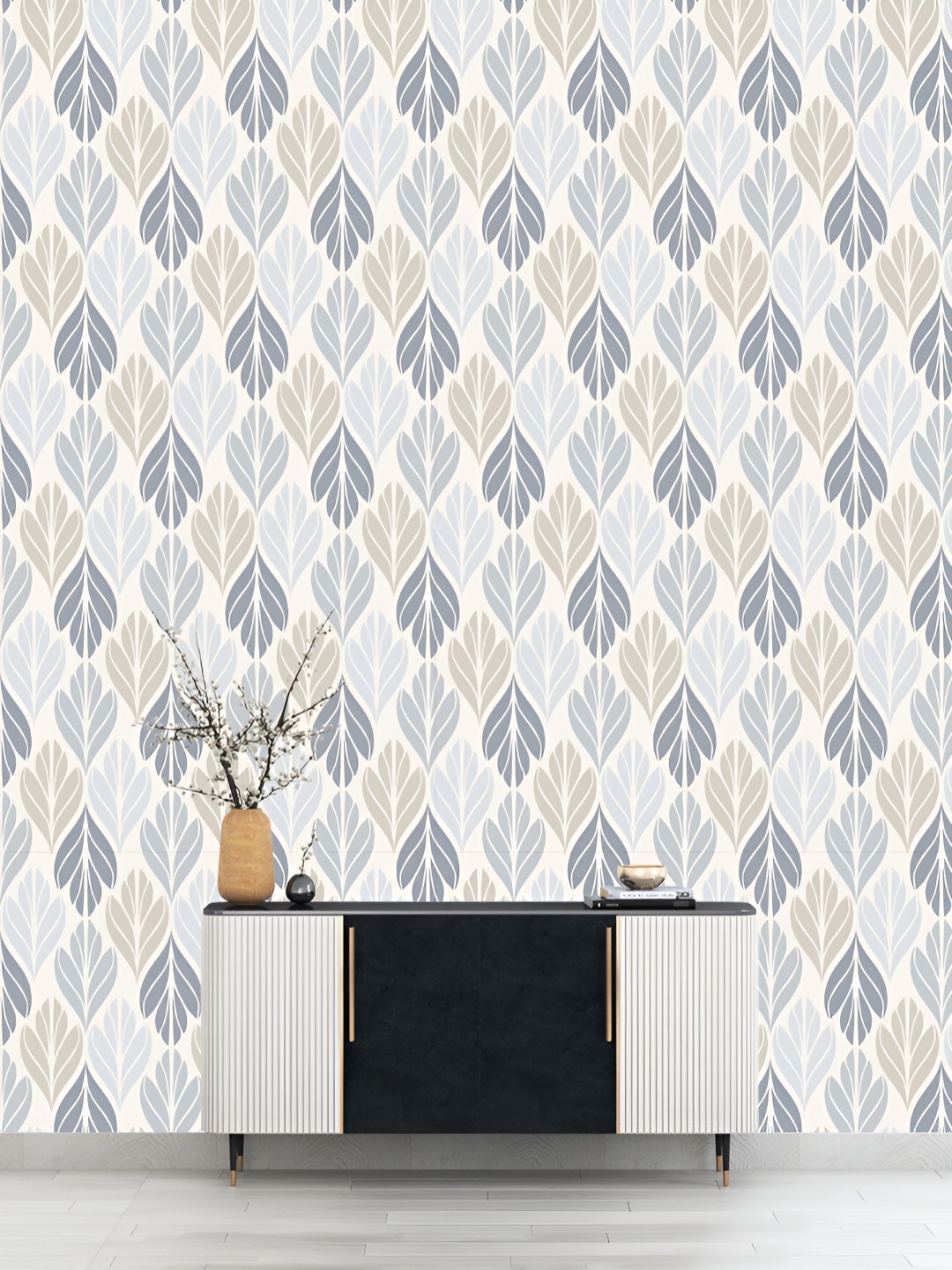 

DWELLSINDIA Blue & Grey Abstract Printed Waterproof Wall Sticker