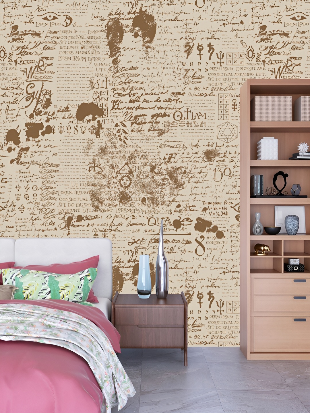 

DWELLSINDIA Brown Printed Waterproof Wall Sticker