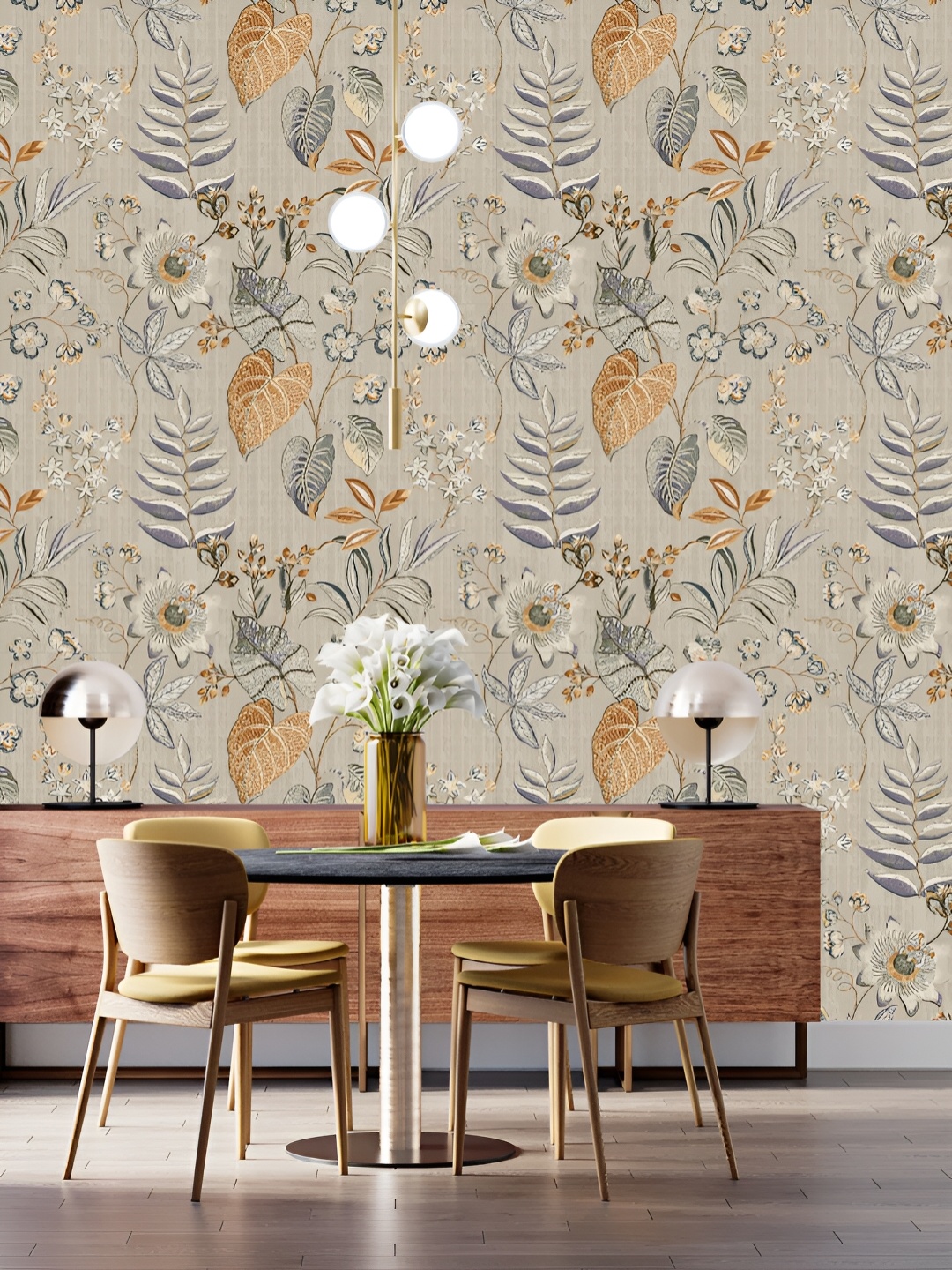 

DWELLSINDIA Brown Floral Printed Self Adhesive Wallpaper