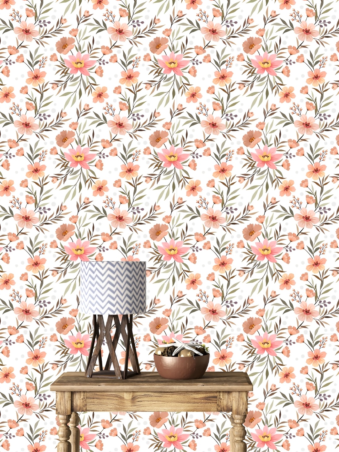 

DWELLSINDIA White Floral Printed Self Adhesive Wallpaper