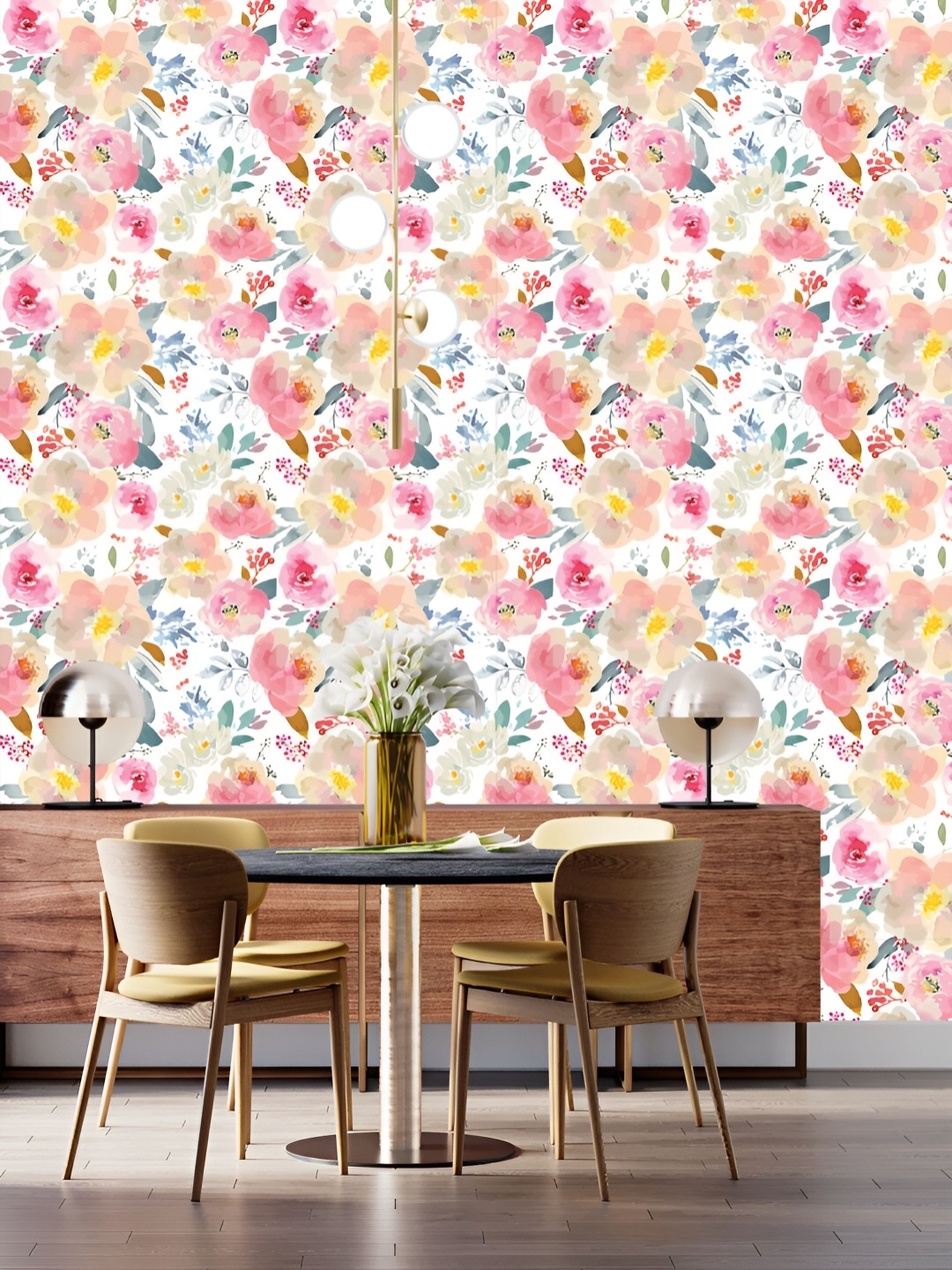 

DWELLSINDIA White Floral QC COMPLETEDPrinted Self Adhesive Wallpaper