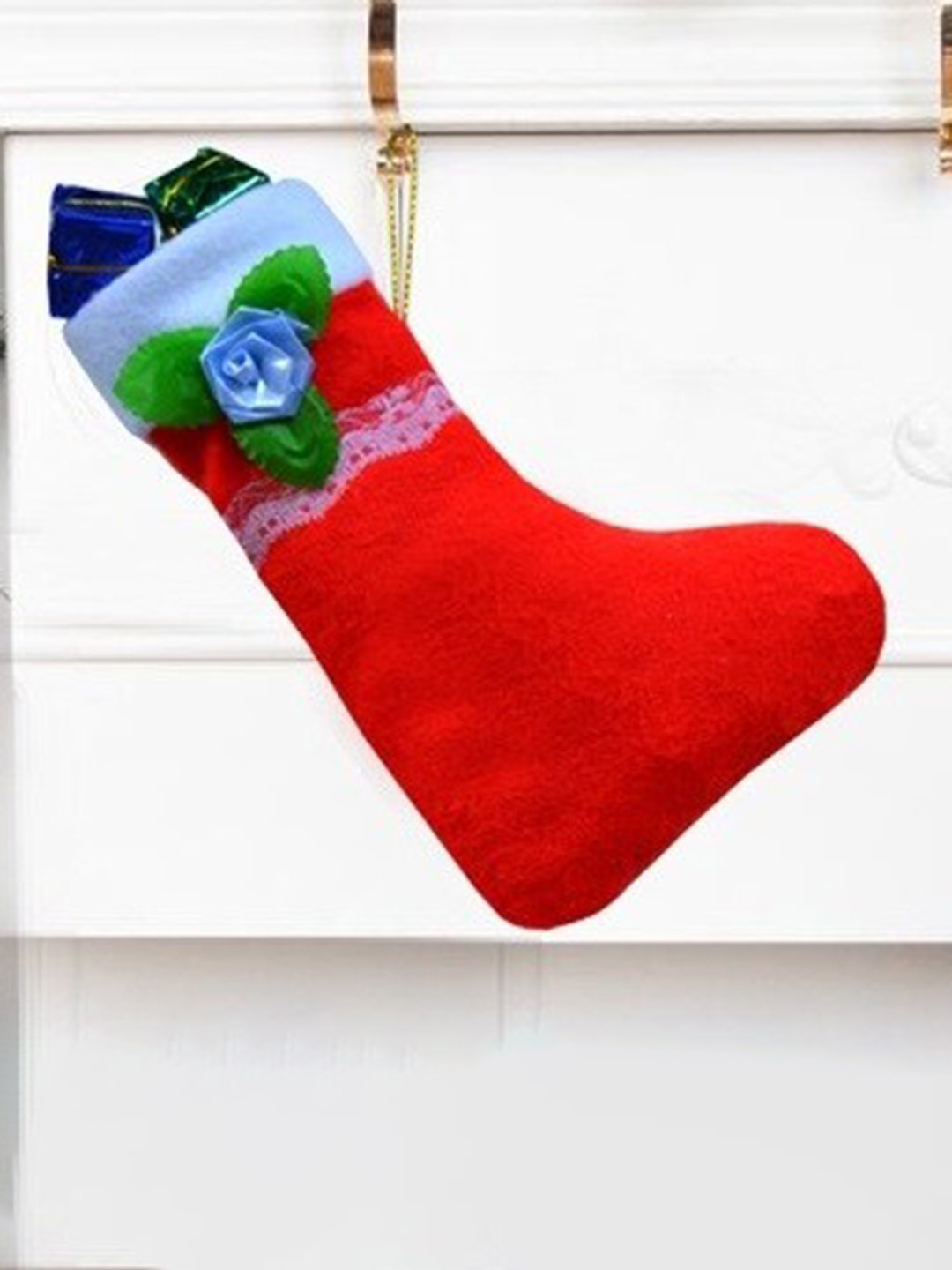 

ME & YOU Red & White 5 Pieces Christmas Decorative Hanging Stockings