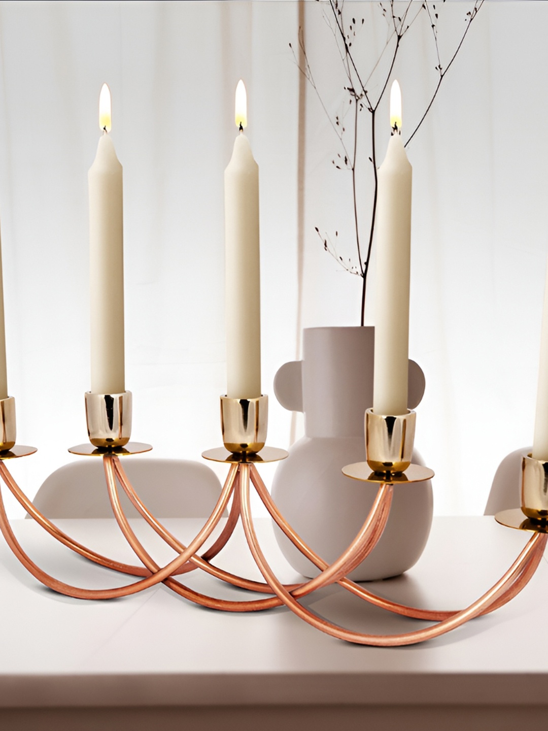 

House of Sajja Gold-Toned Candle Holder