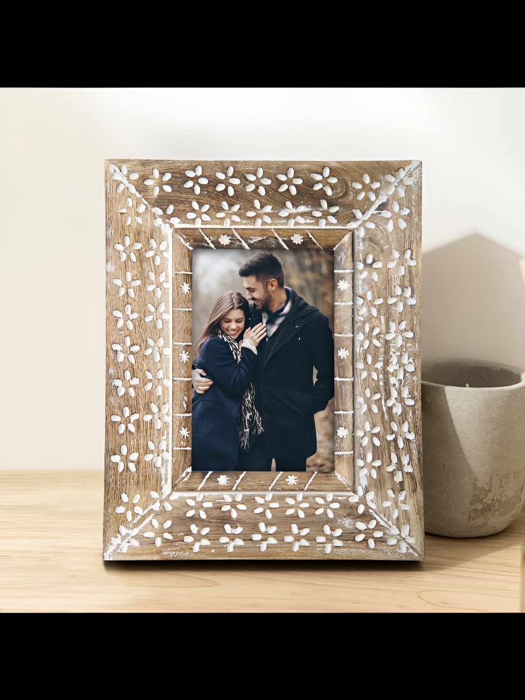 

House of Sajja Brown Wooden Table Photo Frame