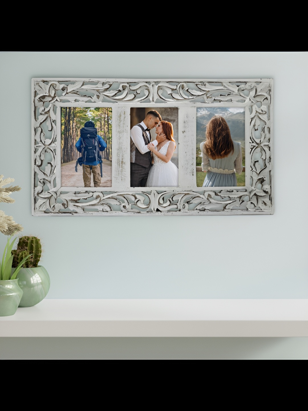 

House of Sajja White Wooden Wall Photo Frames