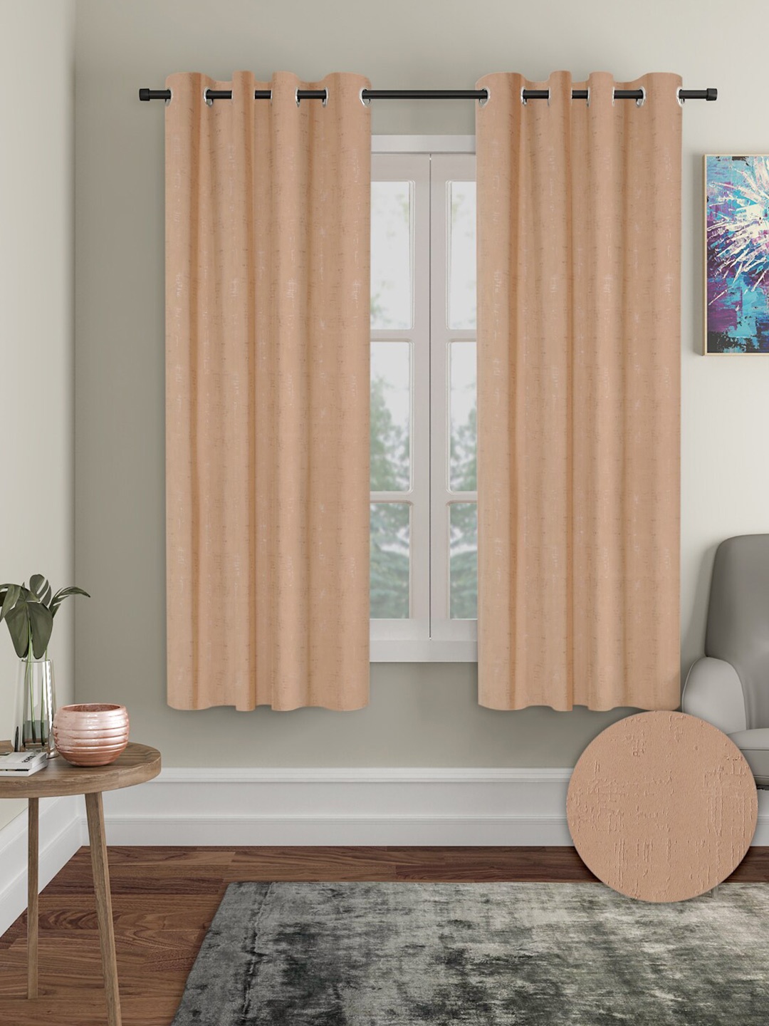 

Aura 2 Pieces Black-Out Window Curtains, Cream