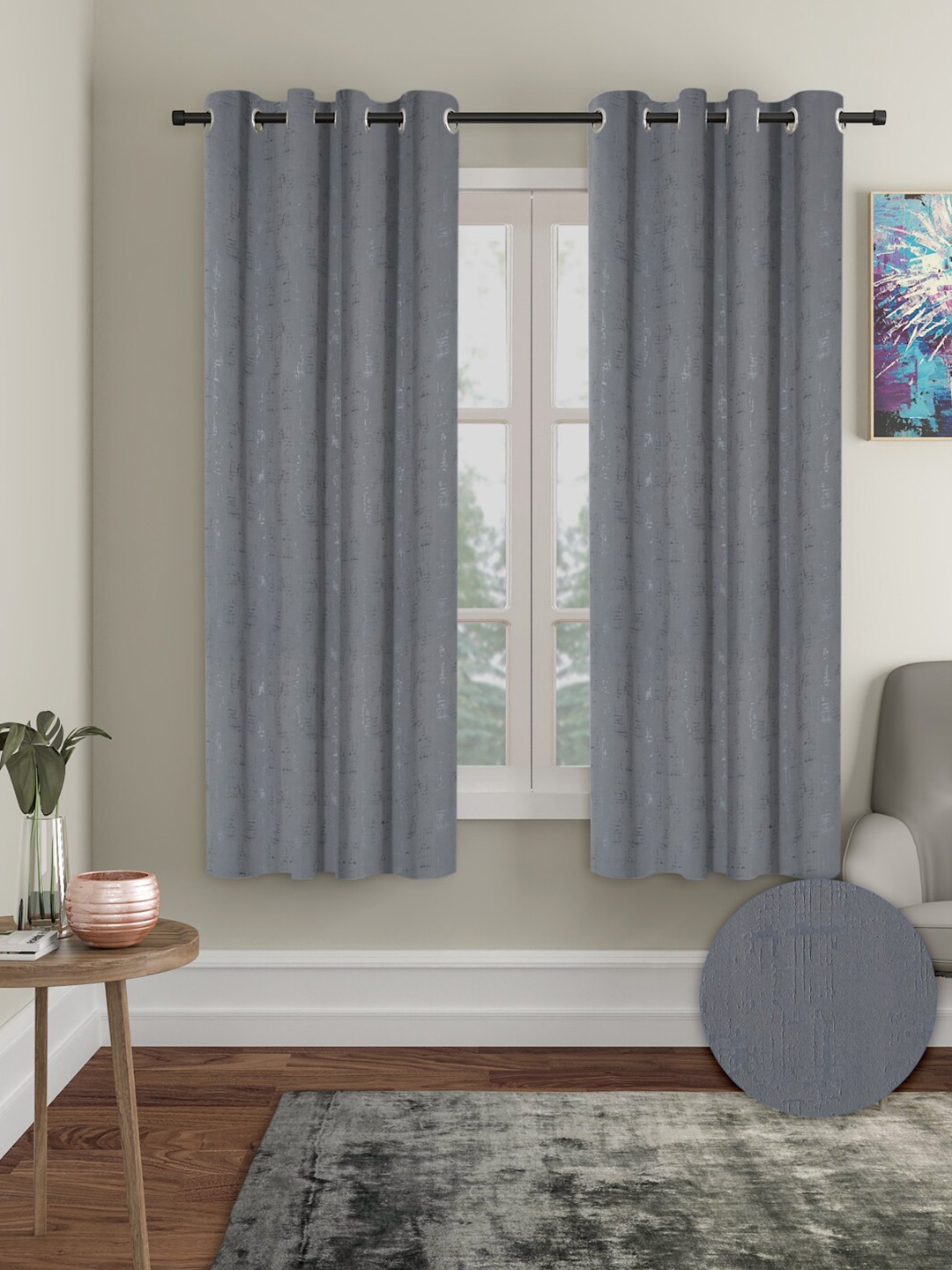 

Aura 2 Pieces Black-Out Window Curtains, Grey