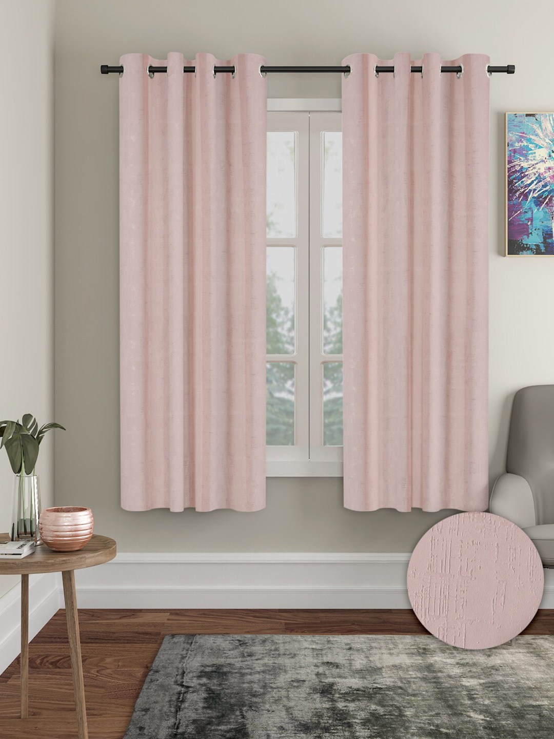 

Aura 2 Pieces Black-Out Window Curtains, Pink