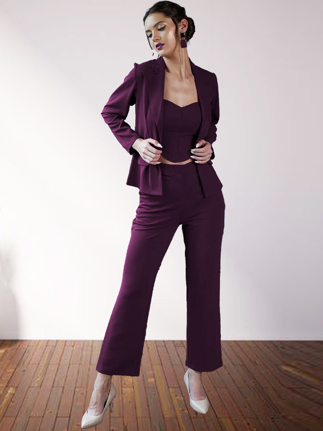 

N N ENTERPRISE Top Trousers With Jacket Co-Ords, Purple