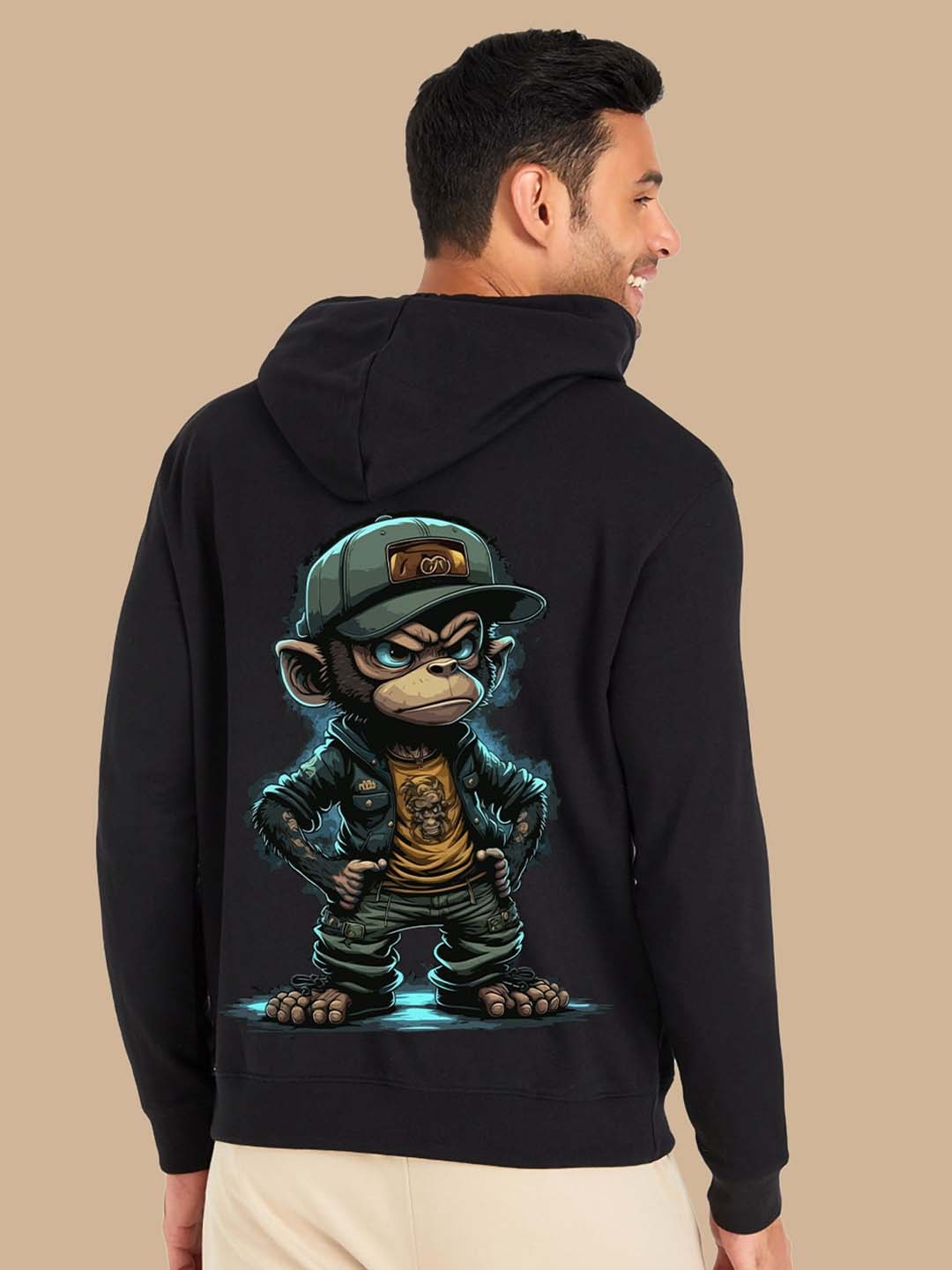 

BAESD Graphic Printed Hooded Fleece Pullover Sweatshirt, Black