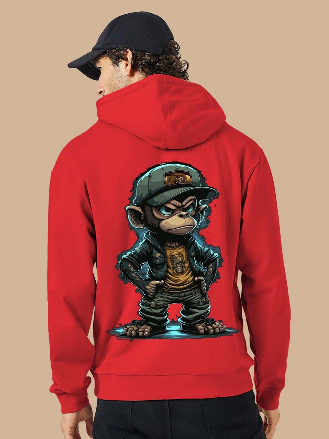 

BAESD Graphic Printed Hooded Fleece Pullover Sweatshirt, Red