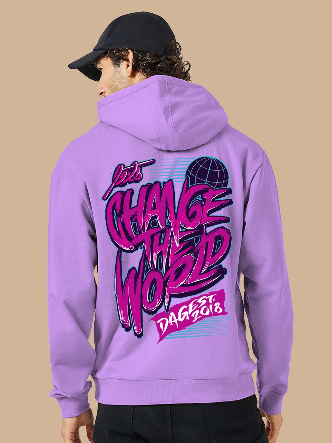 

BAESD Graphic Printed Hooded Fleece Pullover Sweatshirt, Lavender