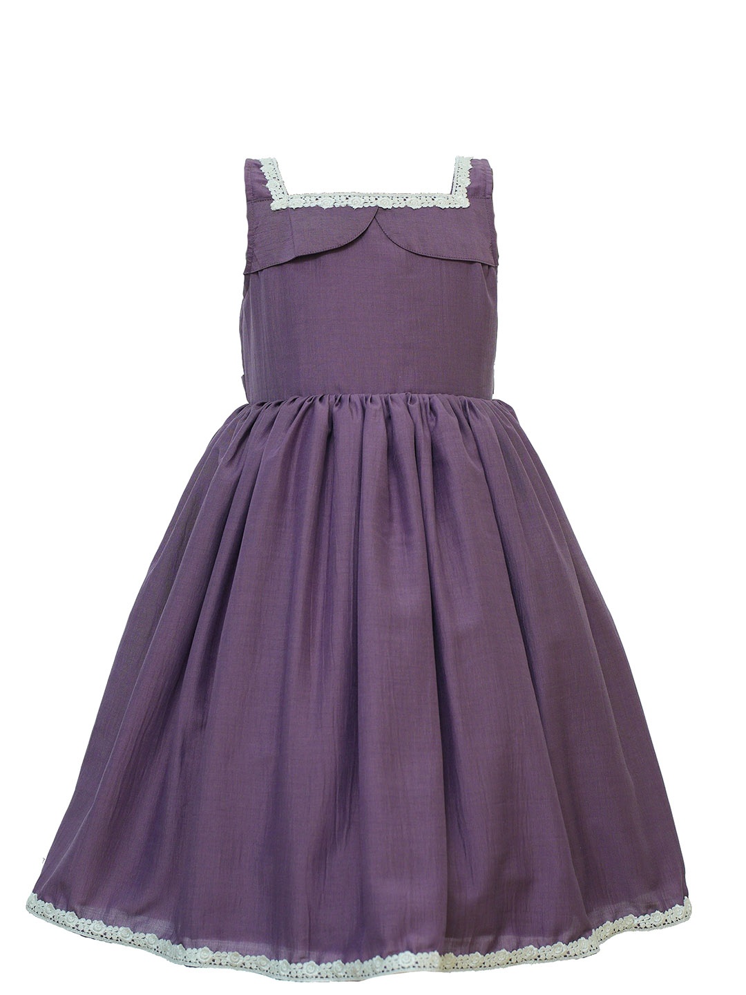 

BAESD Girls Square Neck Lace-Up Detail Silk Fit & Flare Maxi Dress, Purple
