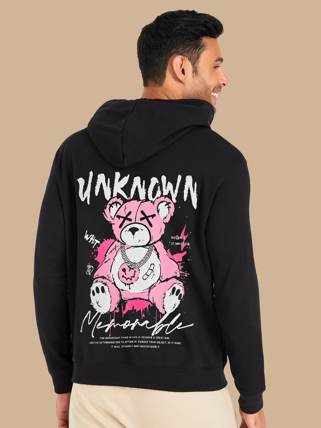 

BAESD Graphic Printed Hooded Fleece Pullover Sweatshirt, Black