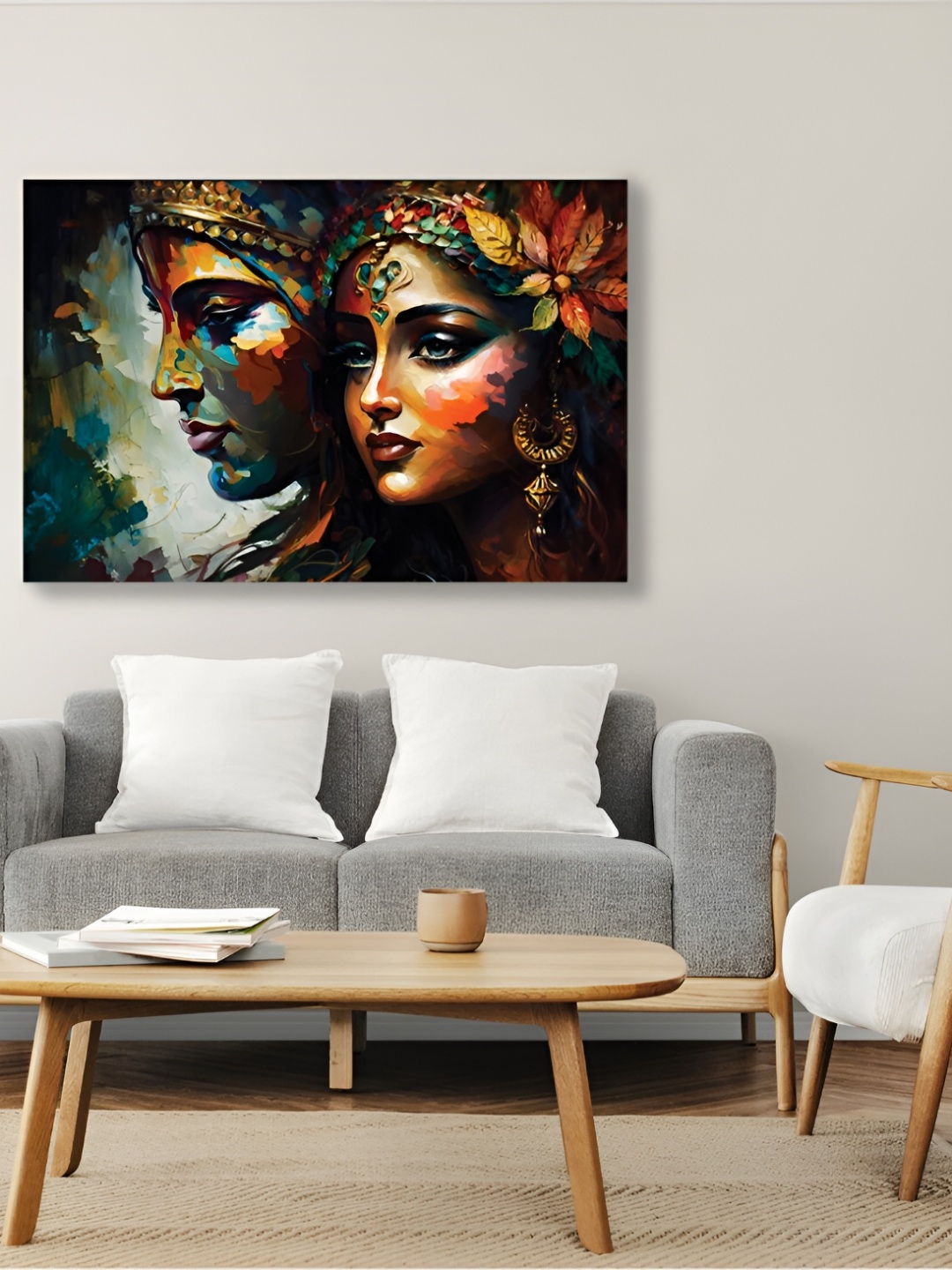 

CVANU Black & Brown Abstract Rectangle Canvas Wall Art Painting