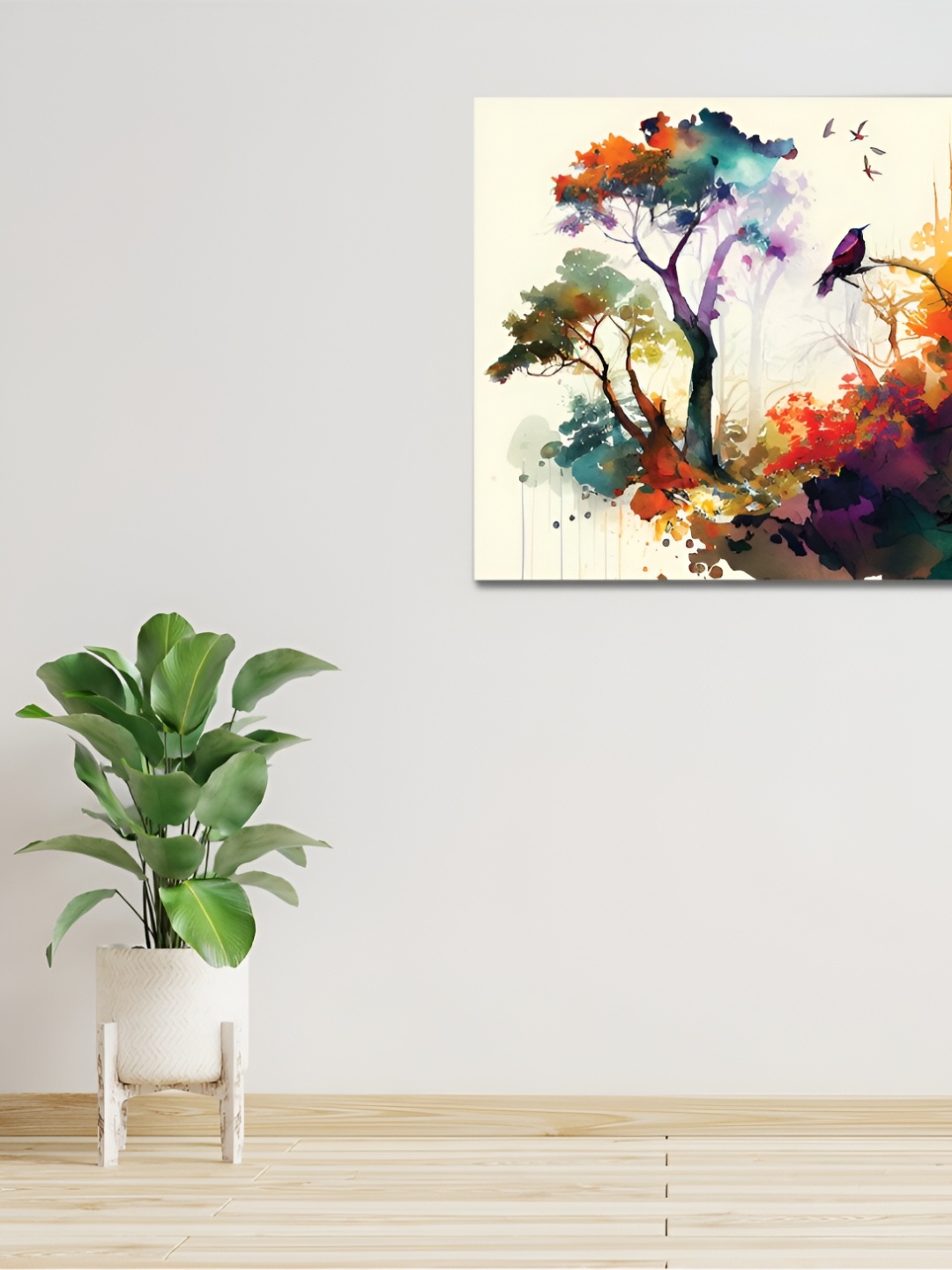 

CVANU White & Orange Canvas Painting Wall Art