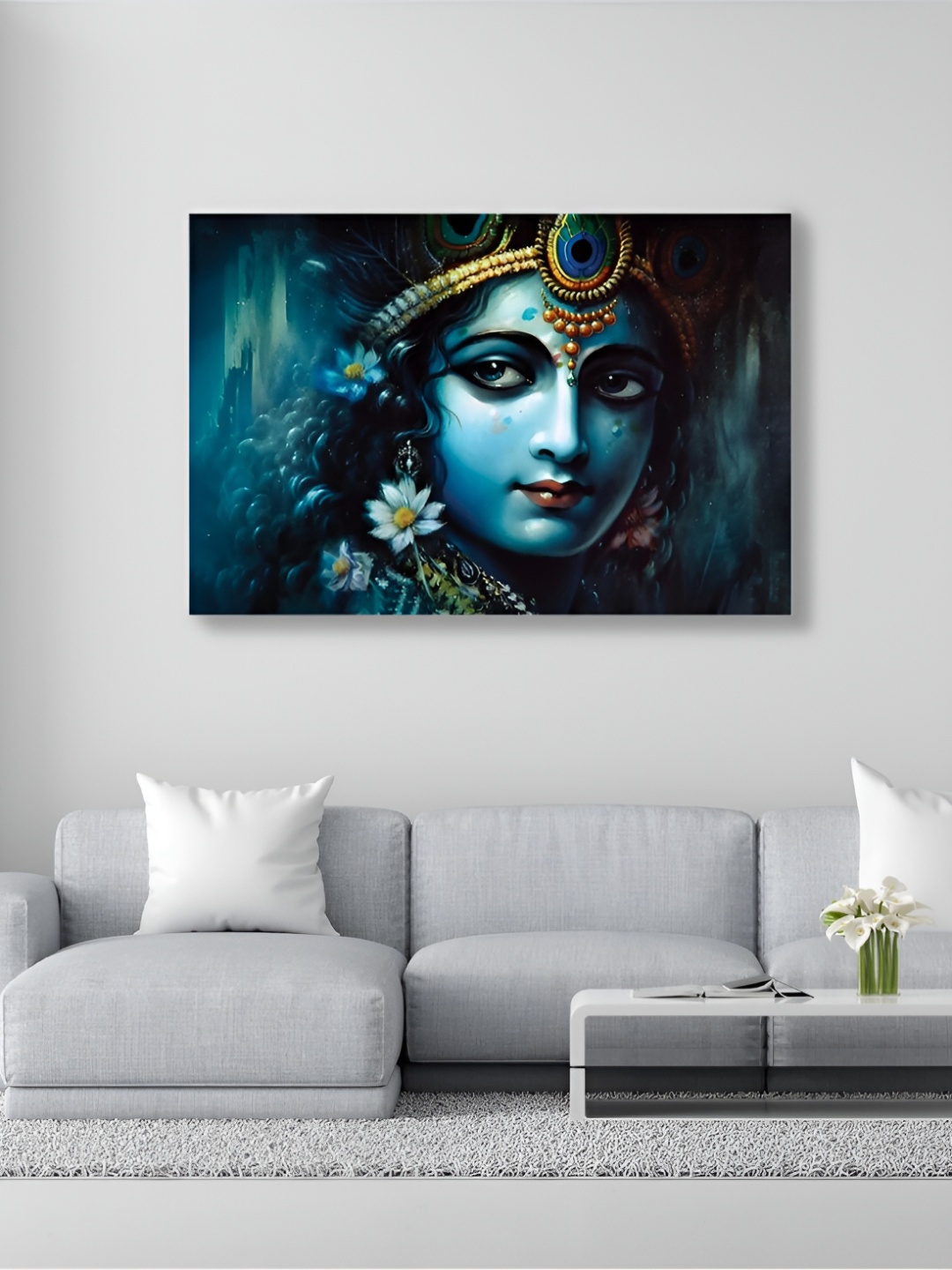 

CVANU Blue & White Canvas Painting Wall Art