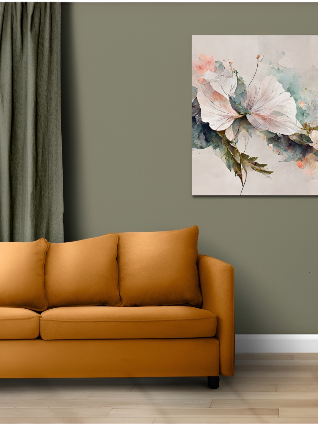 

CVANU White & Pink Floral Canvas Painting Wall Art