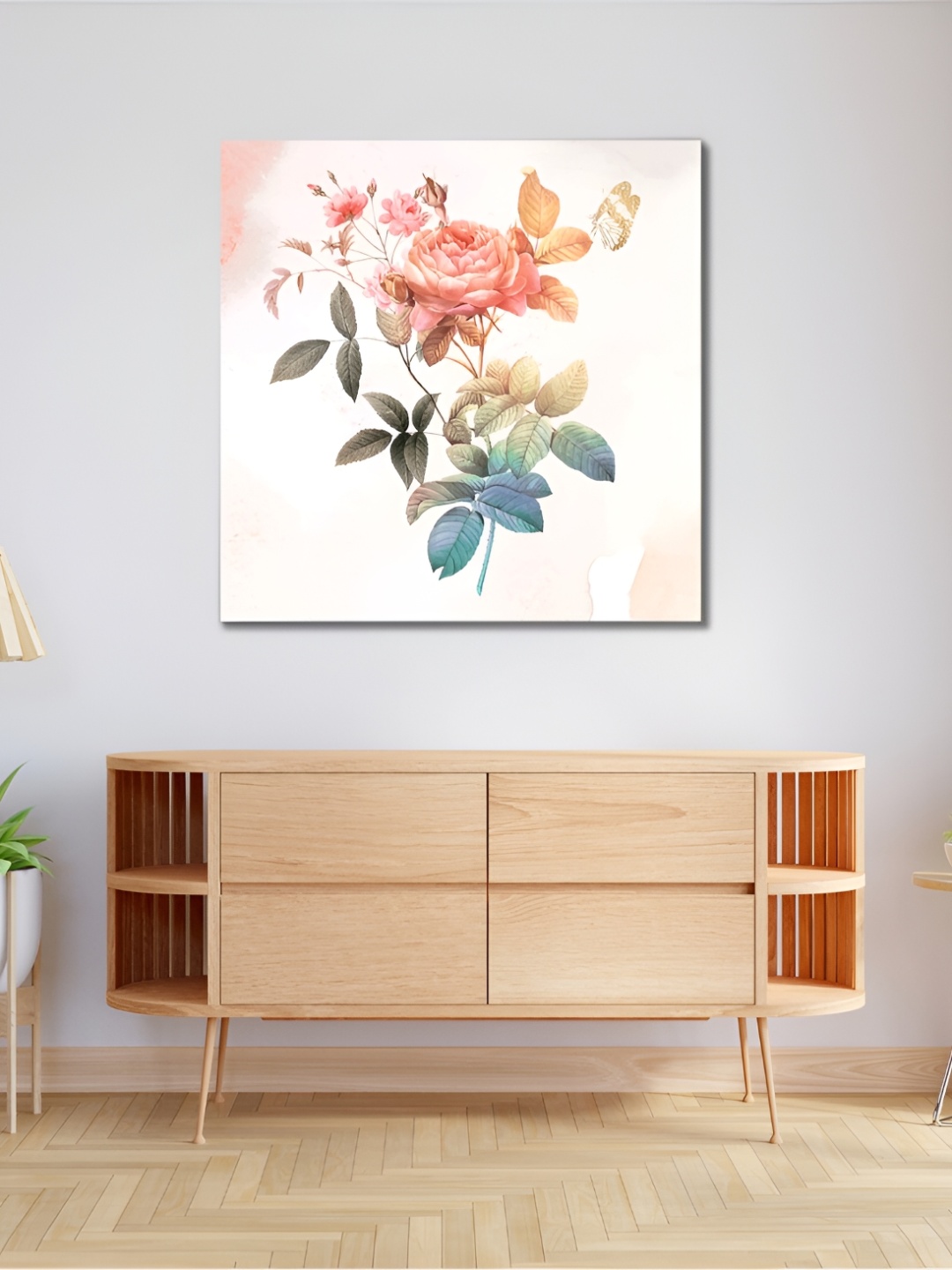 

CVANU White & Orange Canvas Painting Wall Art
