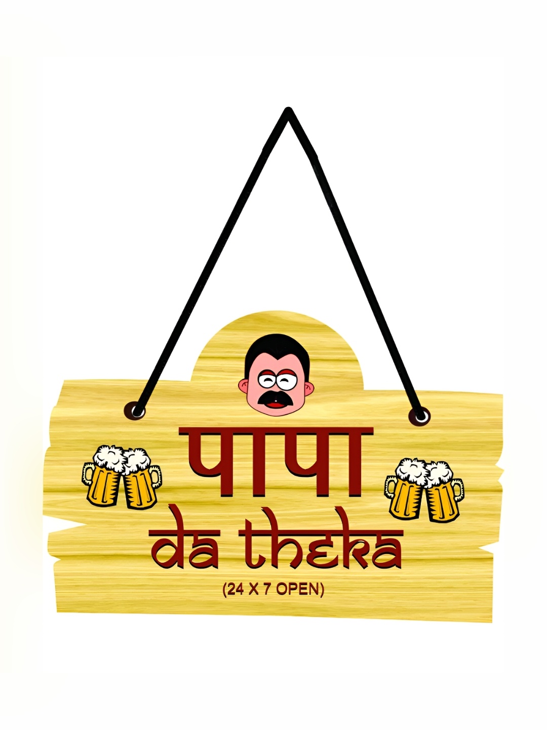 

CVANU Yellow Printed Wooden Signs & Plaques Hanging Wall Decor
