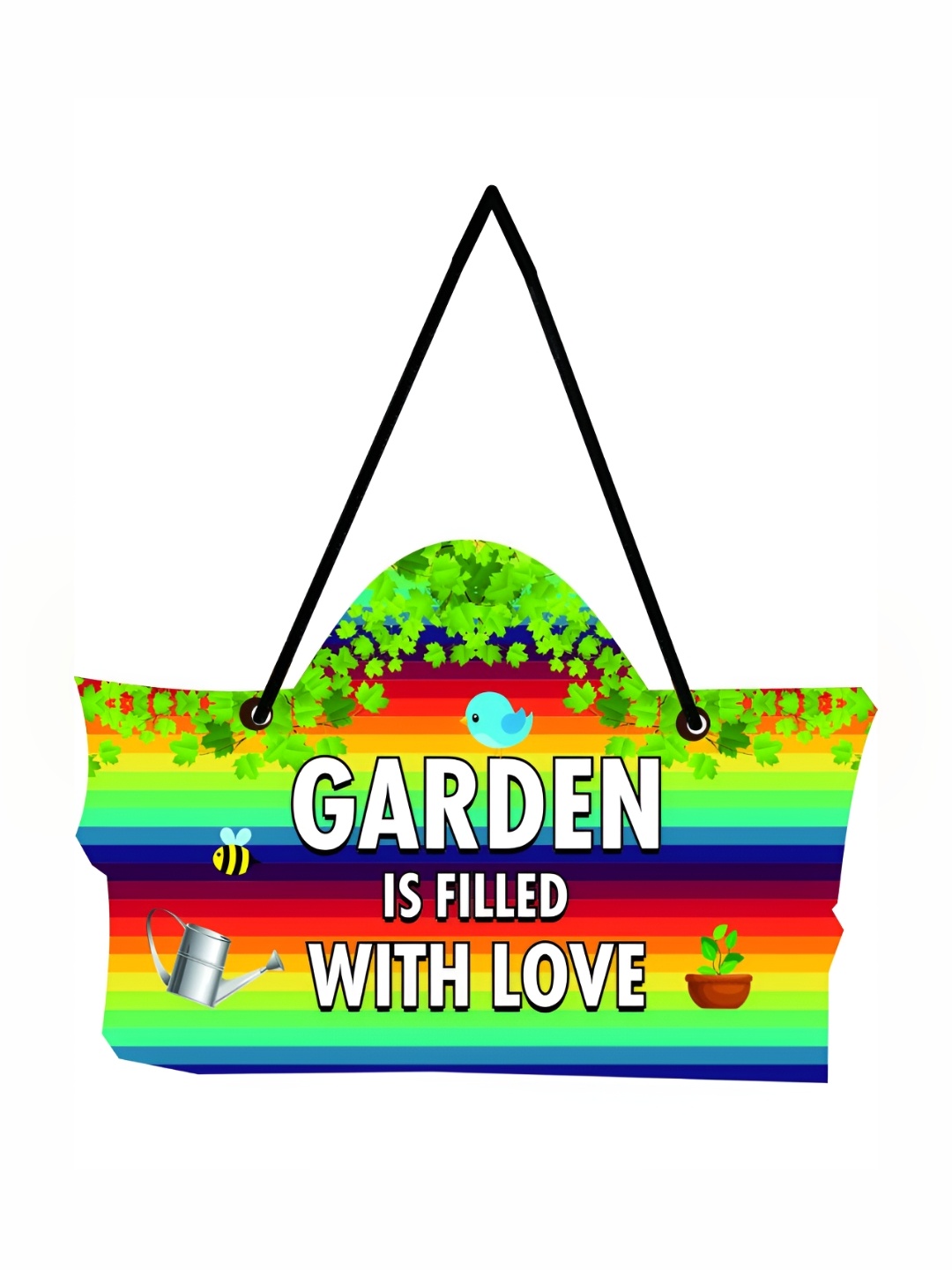 

CVANU Green & Red Garden Is Filled With Love Wooden Hanging Wall Decor