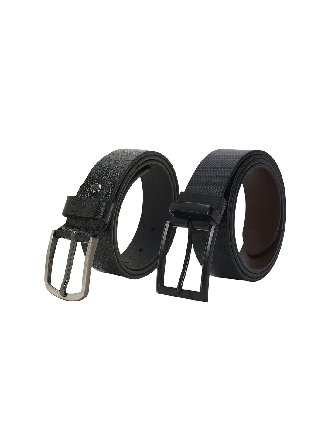 

CRUSSET Men Set Of 2 Leather Reversible Formal Belt, Black