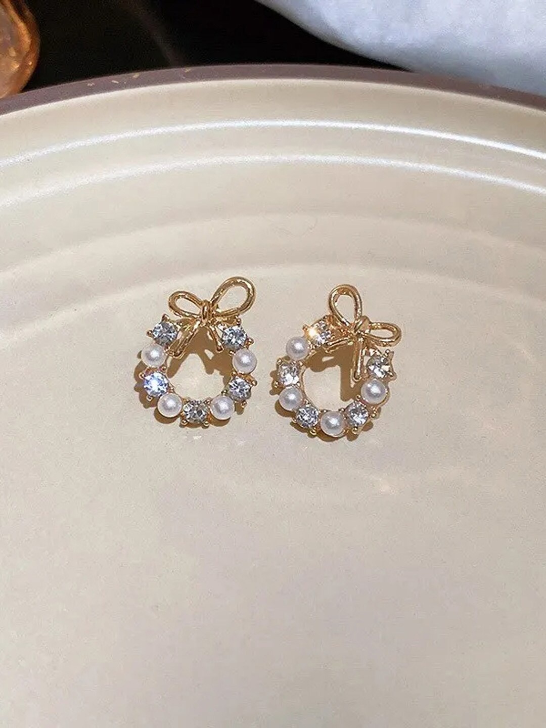 Krelin Gold-Plated Circular Studs Earrings