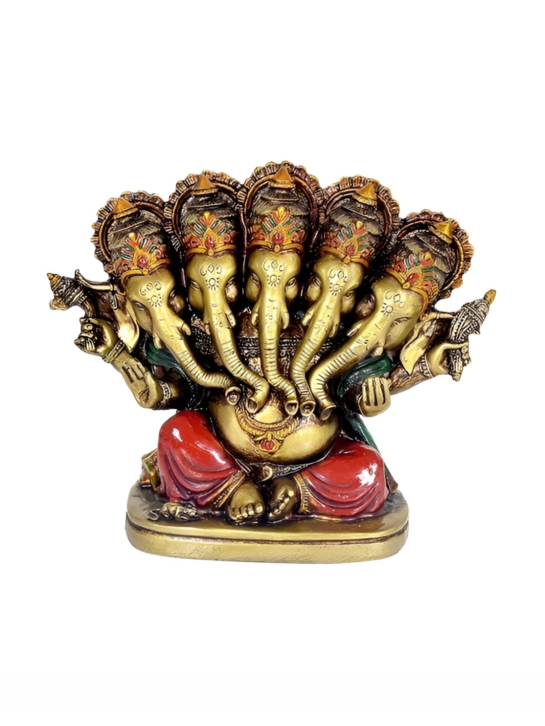 

Frizka Red & Gold Toned Panch Mukhi Ganpati Idol Showpieces