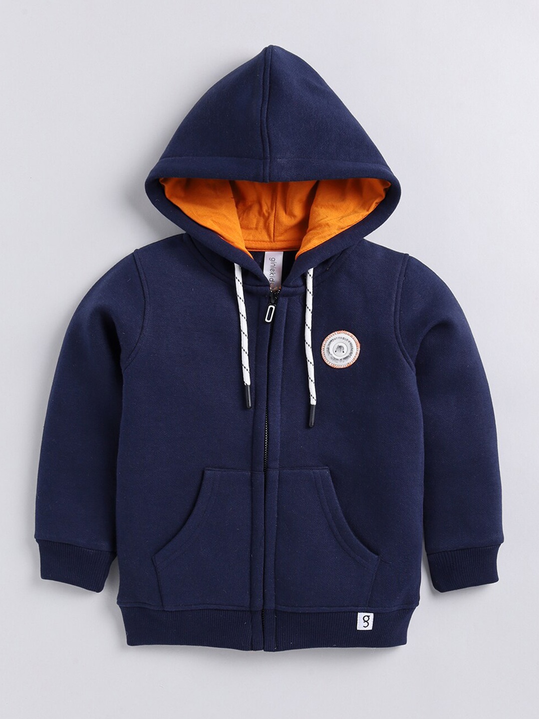 

Ginie Boys Hooded Front-Open Fleece Sweatshirt, Blue