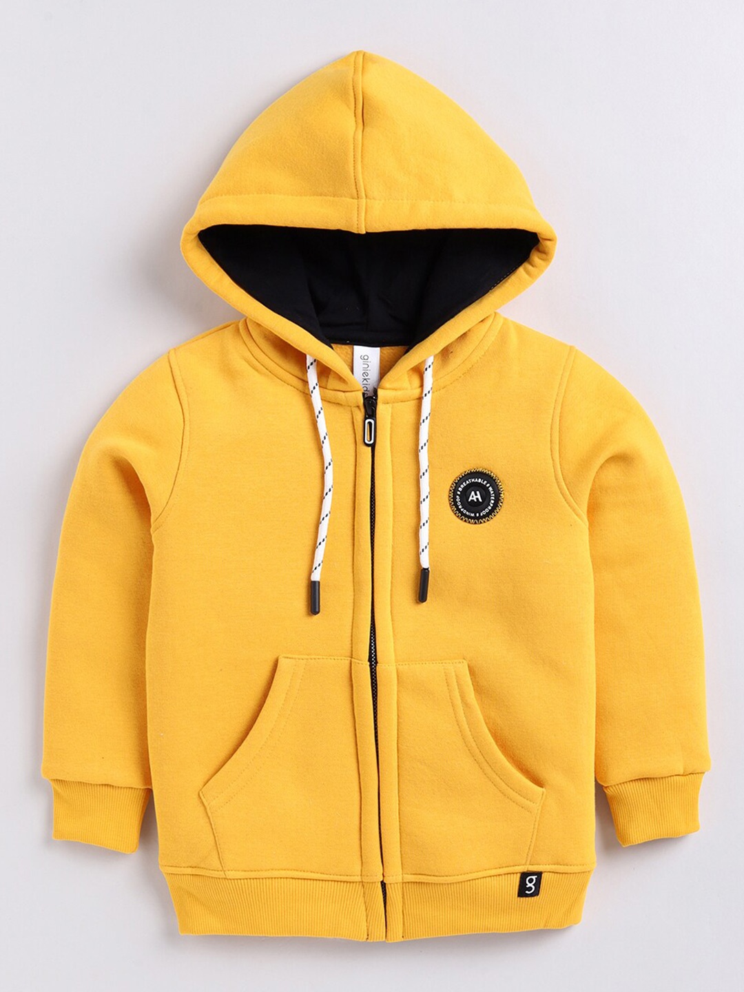 

Ginie Boys Hooded Fleece Front-Open Sweatshirt, Mustard